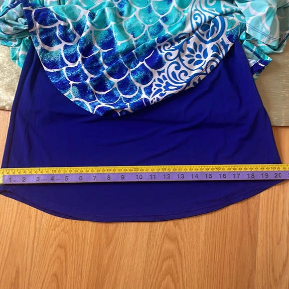 Nygard Woman’s Blouse, Size: M, Color: aqua-blue, Royal-blue, white - Picture 15 of 17